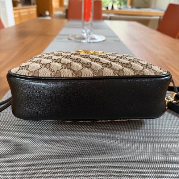 Gucci Monogram Matelasse Diagonal Small GG Marmont Chain Shoulder Bag - Picture 8 of 13